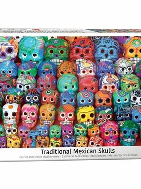Colourful Traditional Mexican Skulls - 1000 Piece  Puzzle